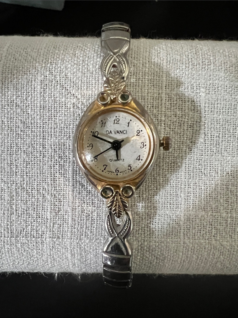 DaVinci Ladies Two-Tone Silver and Gold Leaf Bracelet Watch